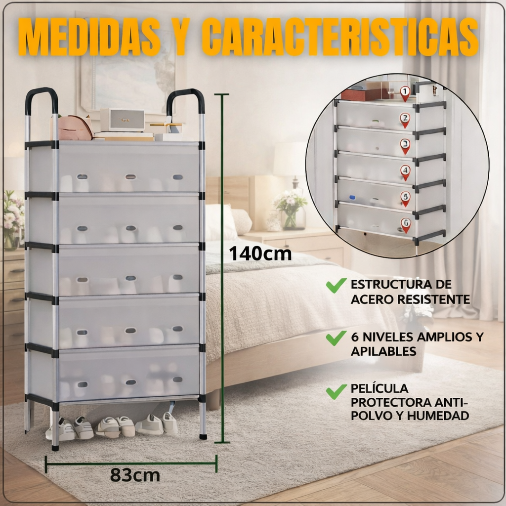 Ordena tu hogar, respira tranquiliad con este Zapatero de 6 niveles.